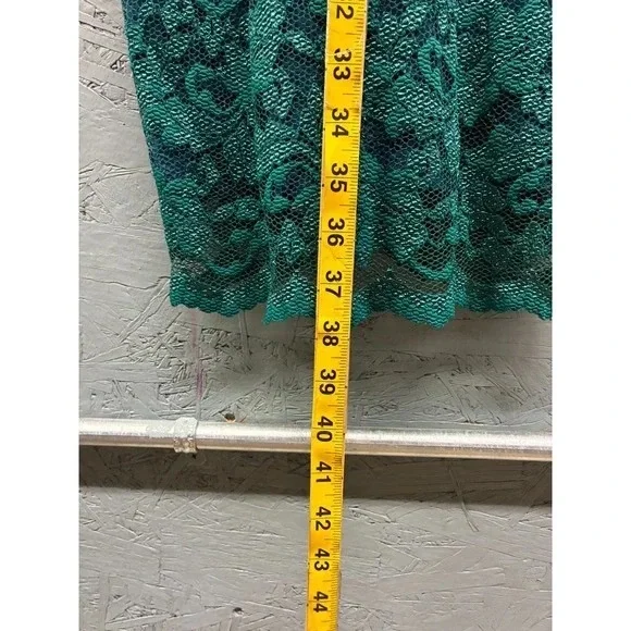 ABS Allen Schwartz Teal Lace Midi Dress - Picture 8 of 10